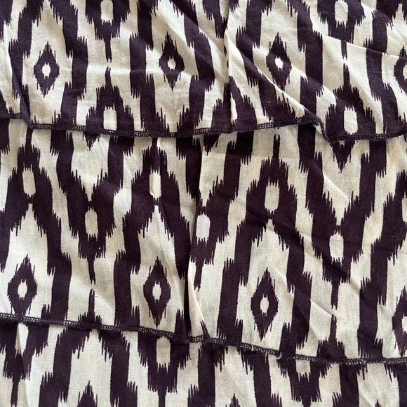 Loft Dark Purple & White Aztec Design, Cotton summer Blouse women’s SZ Small - Picture 12 of 14
